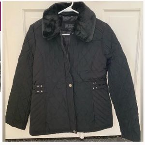 Braeton Quilted Jackets Faux Fur Trim Collar